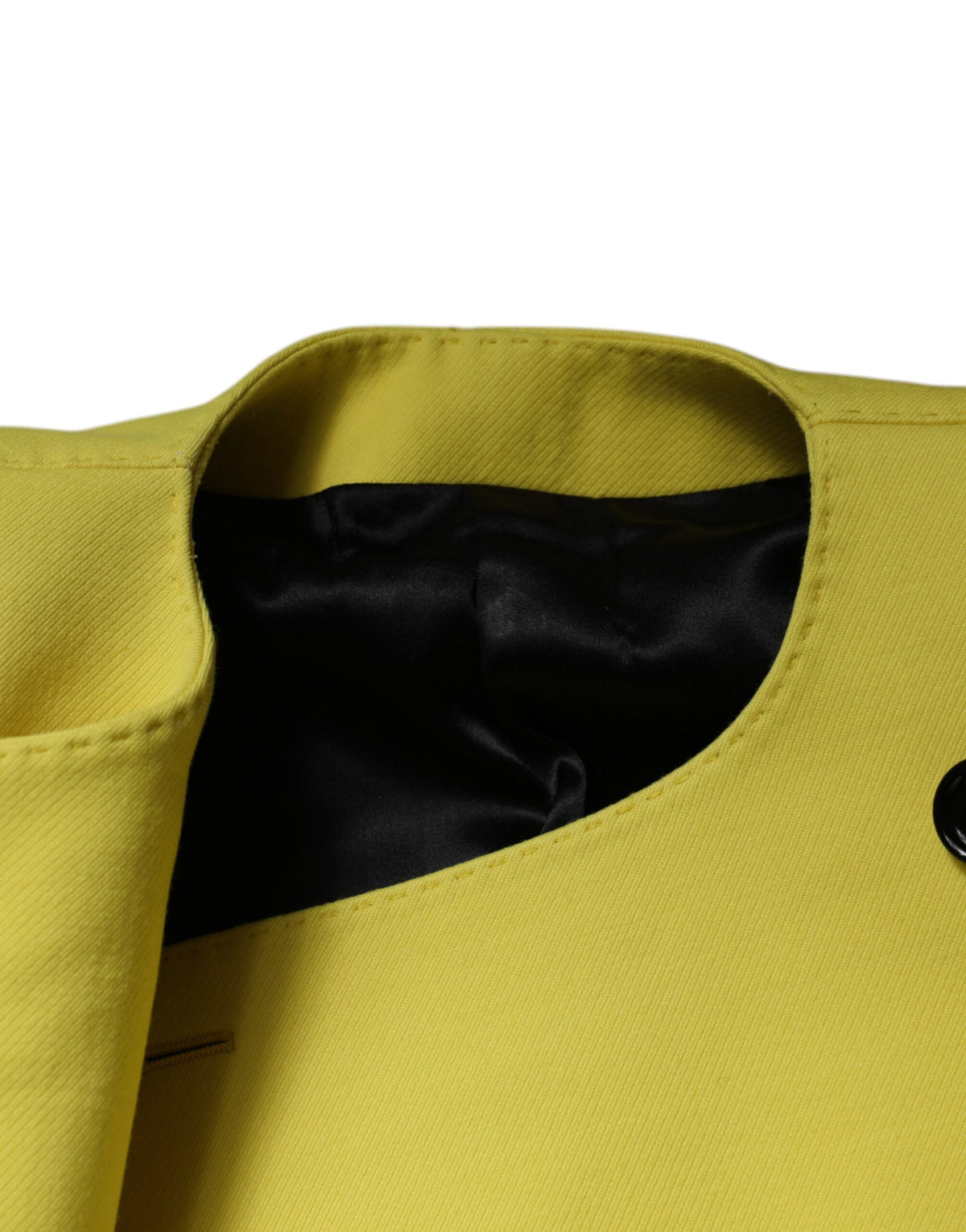 Dolce & Gabbana Lemon Yellow Wool Long Sleeves Cropped Coat Women's Jacket