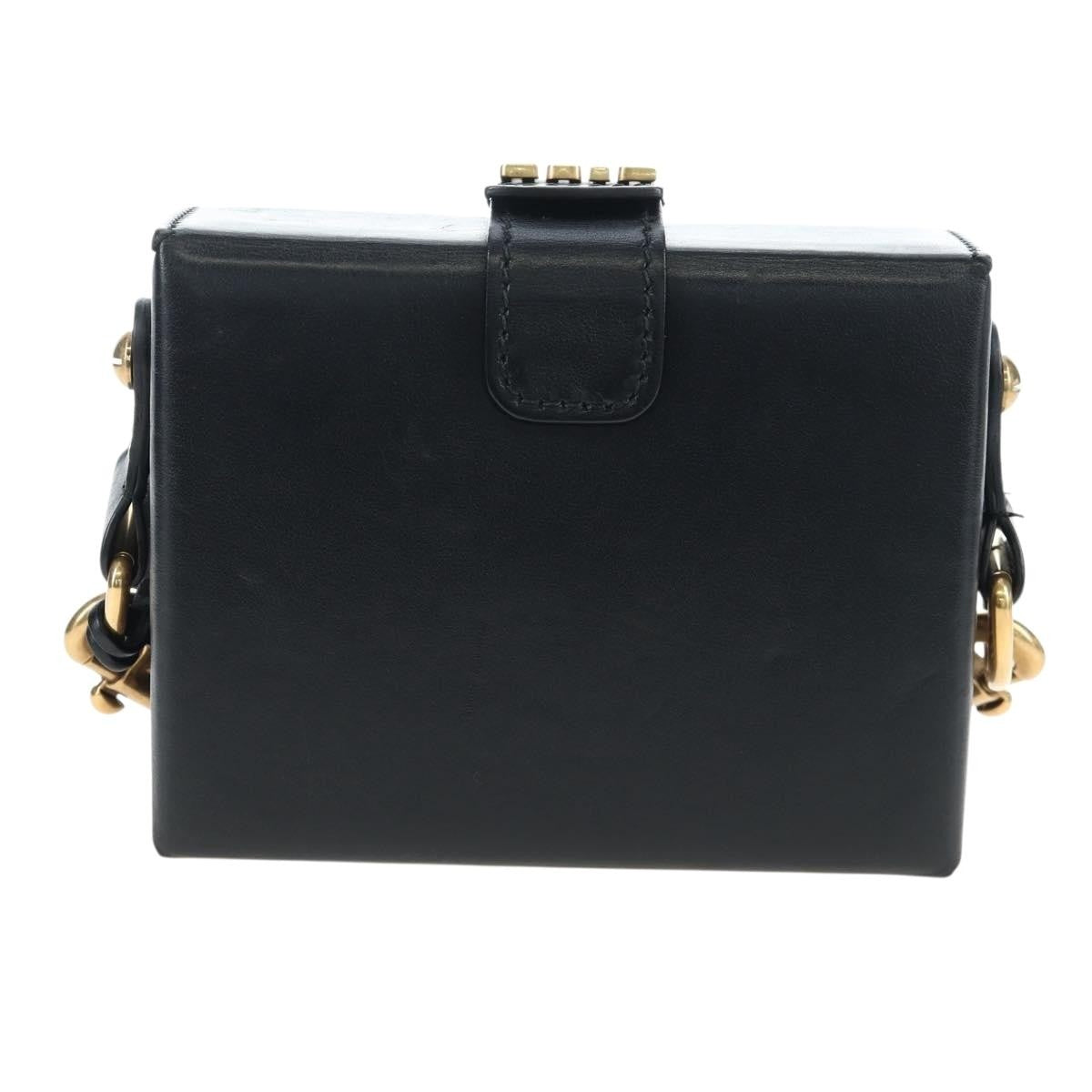 Christian Dior Dioraddict Lockbox Printed Leather Black Leather Shoulder Bag Bag (Pre-Owned)