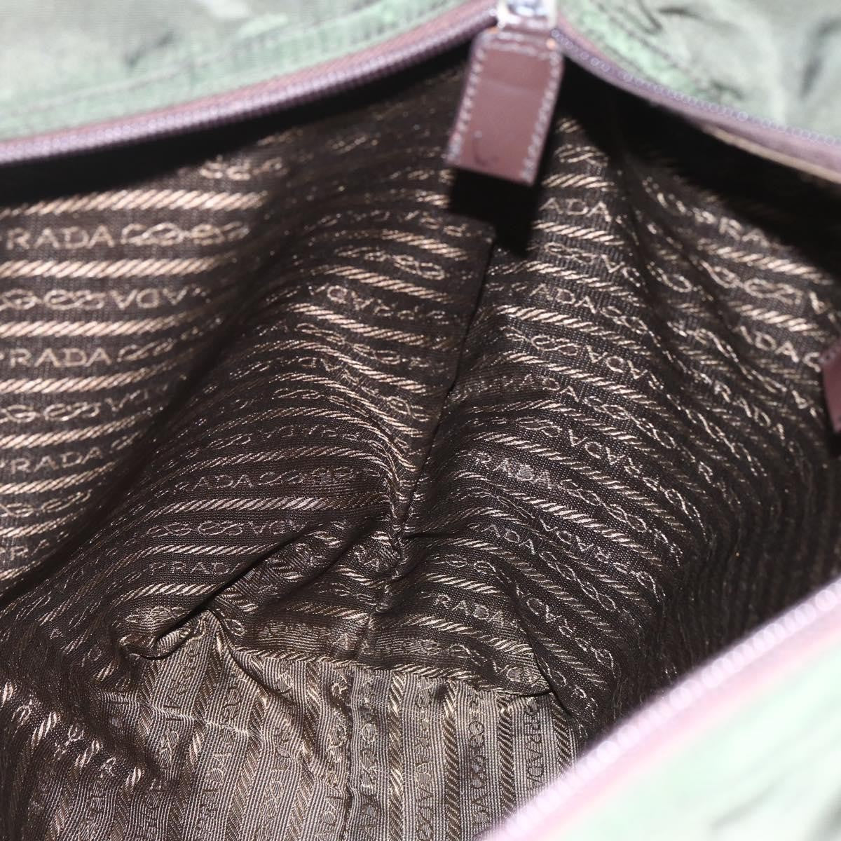 Prada Vintage Zip Tote Tessuto Khaki Nylon Tote Bag Bag (Pre-Owned)