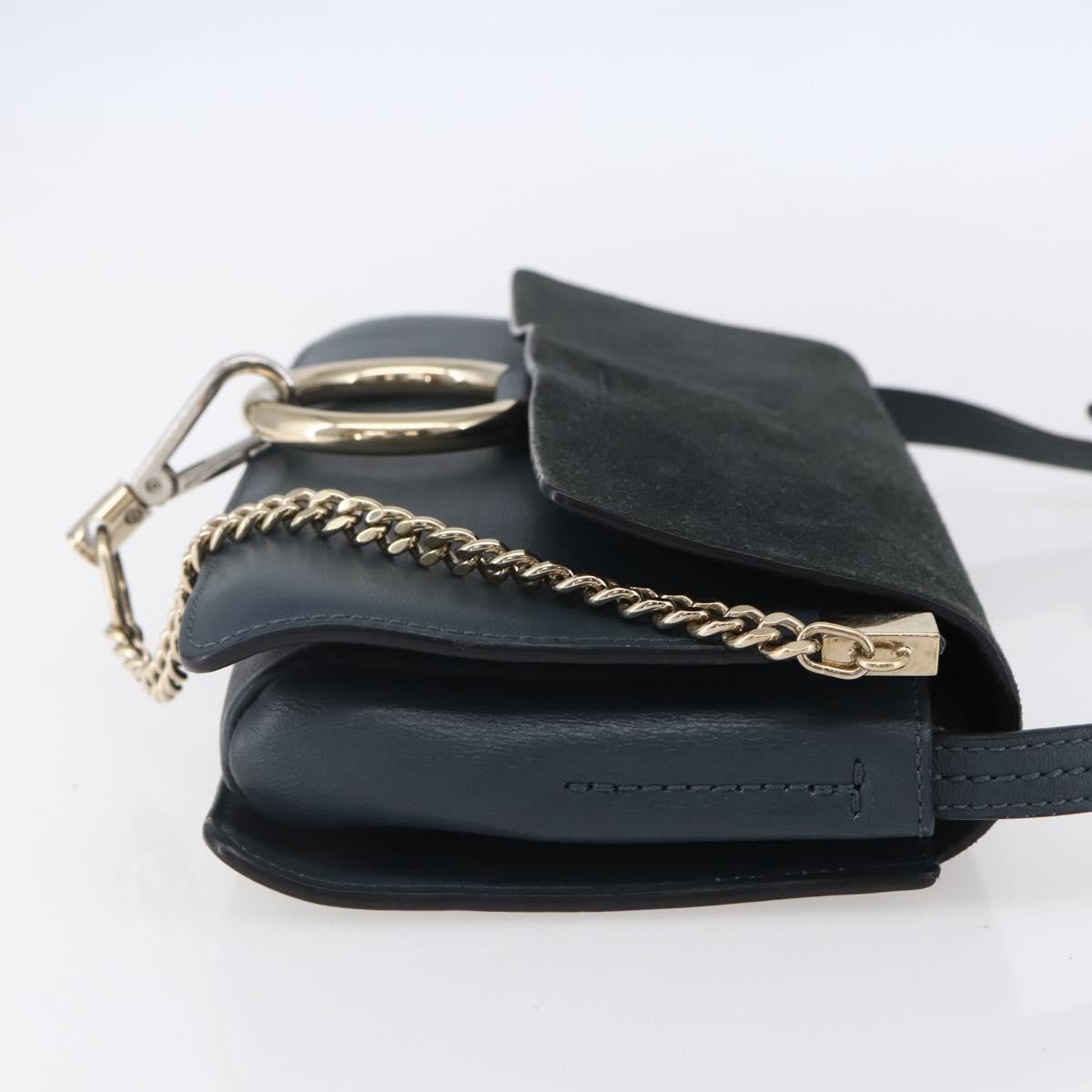 Chloe Faye Leather And Suede Blue Suede Shoulder Bag Bag (Pre-Owned)