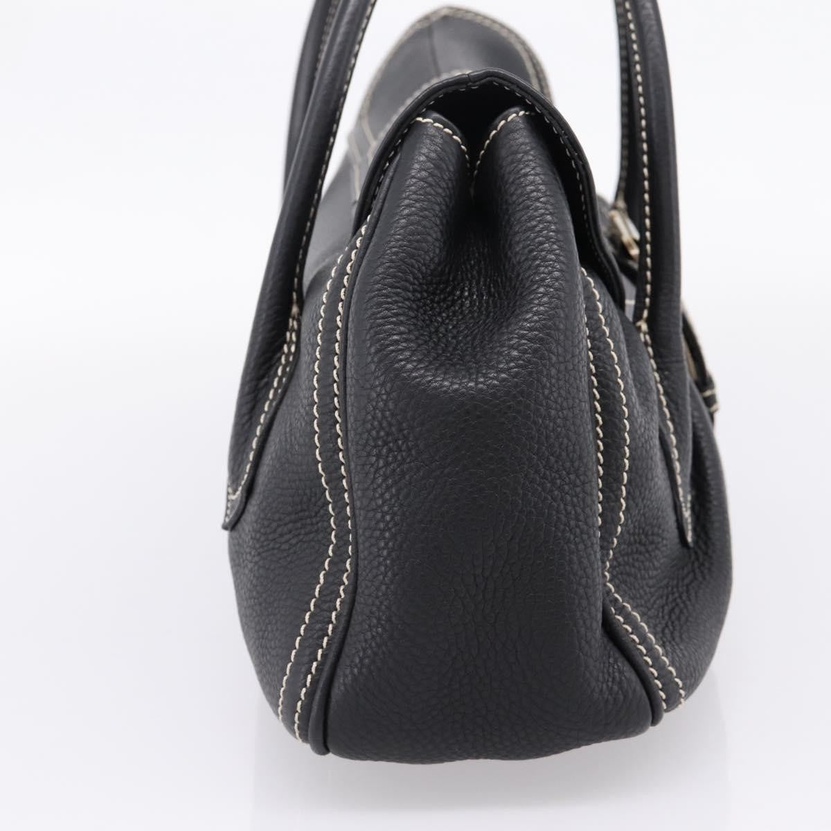 Celine Shoulder Leather Black Leather Shoulder Bag Bag (Pre-Owned)