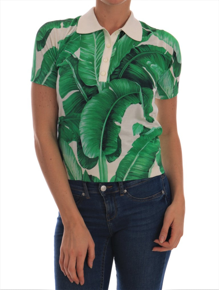 Dolce & Gabbana Green Banana Leaf  Polo Women's T-shirt