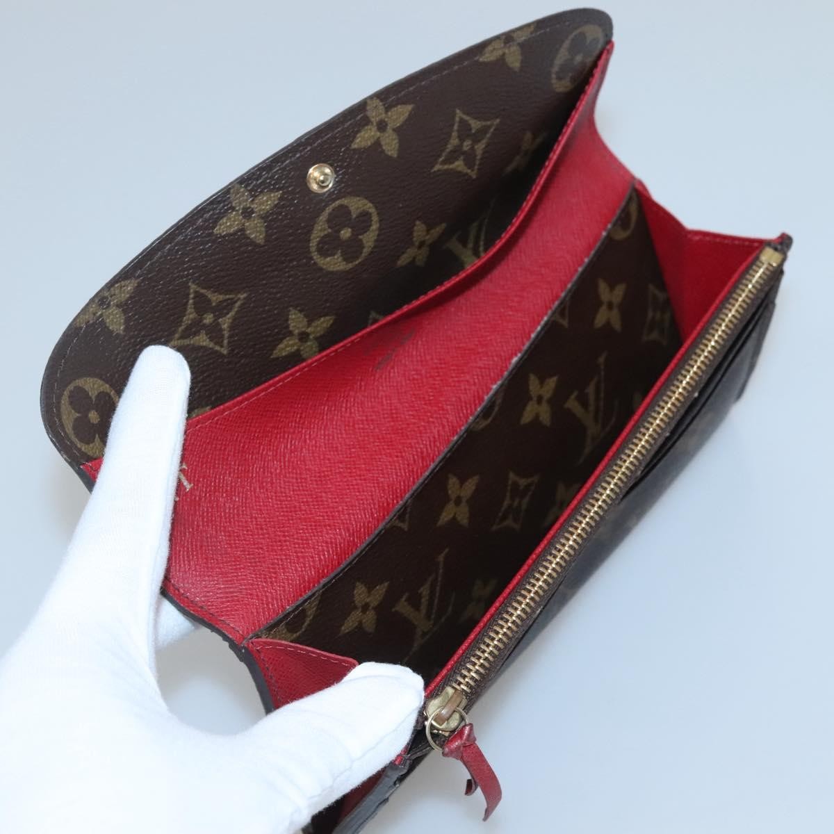 Louis Vuitton Emilie Monogram Canvas Red Canvas Wallets Accessory (Pre-Owned)