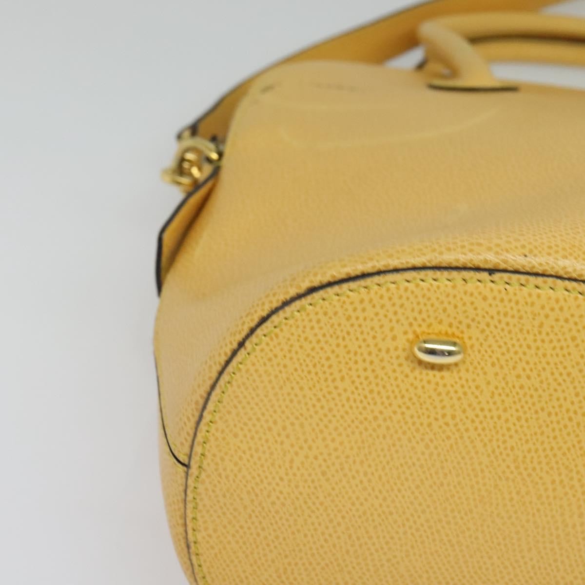 Celine Handbag Leather Yellow Leather Handbag (Pre-Owned)