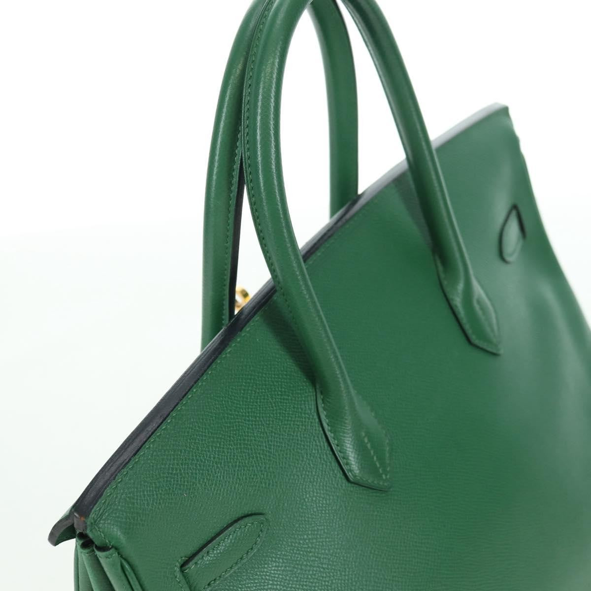 Hermes Birkin Green Togo With Gold Hardware Green Leather Handbag (Pre-Owned)
