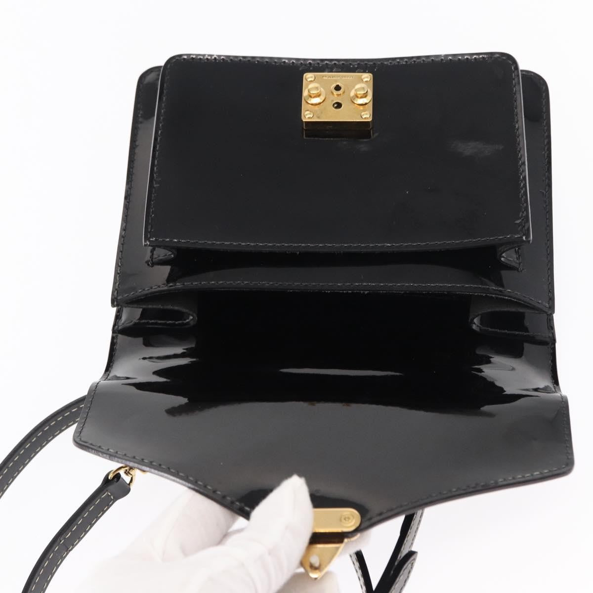 Louis Vuitton Monceau Vernis Black Patent_Leather Handbag (Pre-Owned)