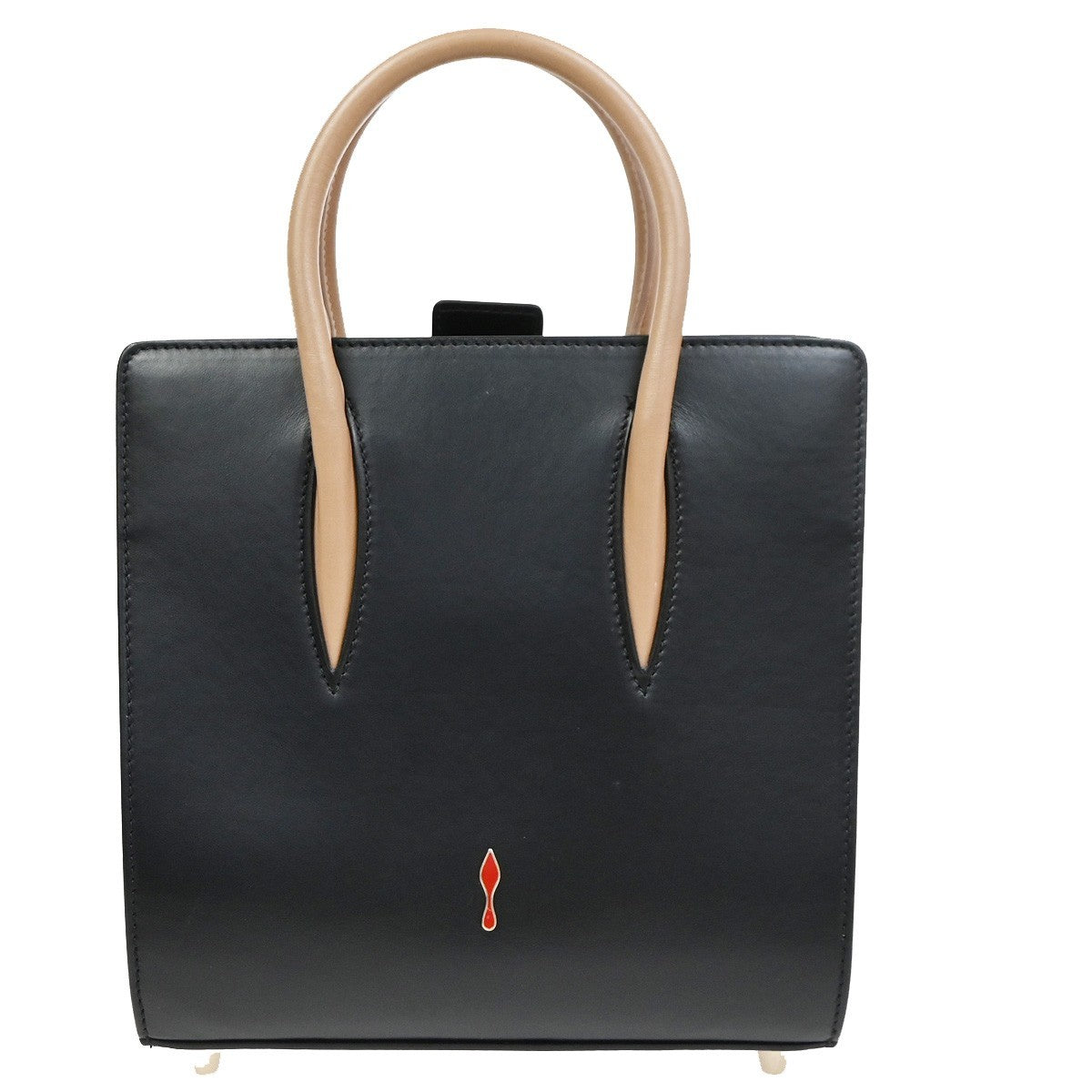 Christian Louboutin Paloma Tote Leather Black Patent_Leather Handbag (Pre-Owned)