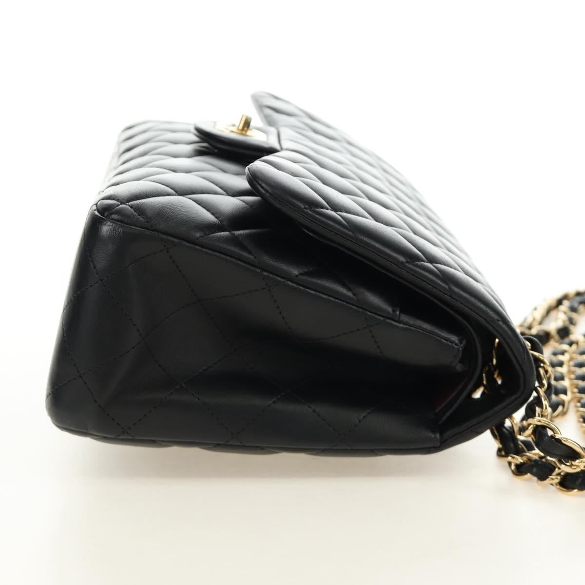 Chanel Timeless - Classic Double Flap Leather Black Leather Handbag (Pre-Owned)