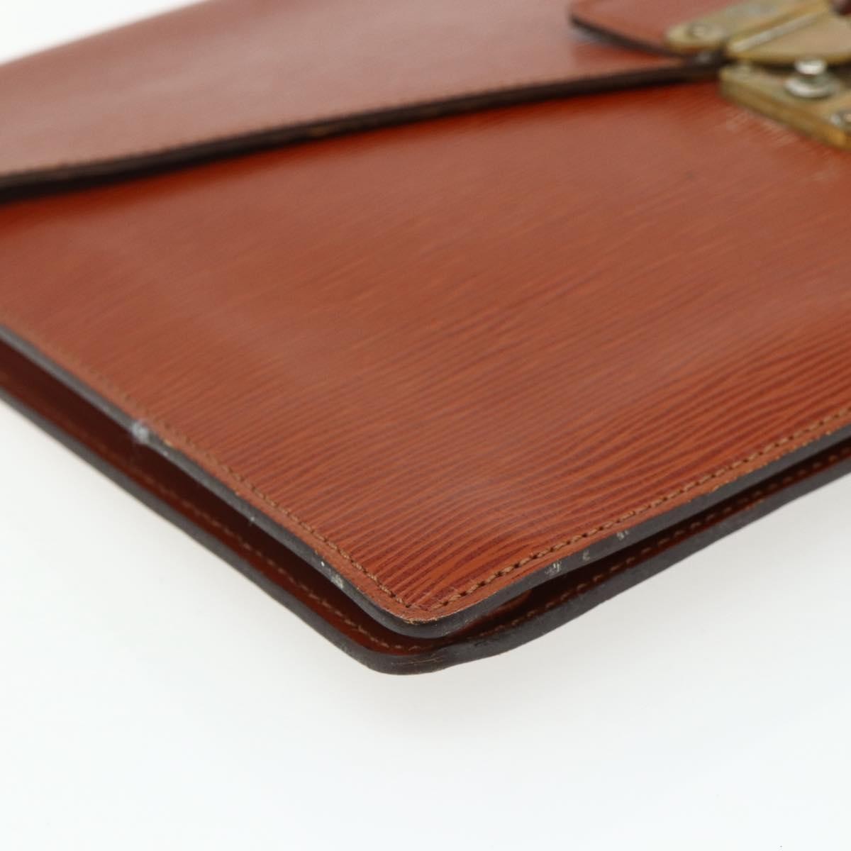 Louis Vuitton Porte-Documents Senateur Epi Leather Brown Leather Clutche & Pouche Bag (Pre-Owned)