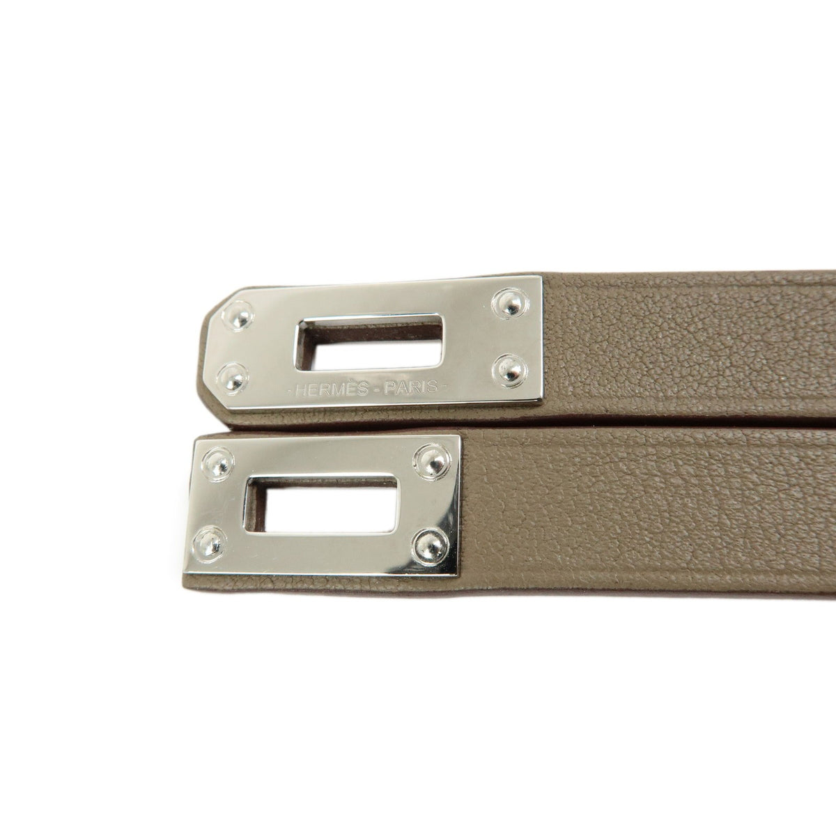 Hermes Kelly Double Tour Leather Greige Leather Bracelet Jewelry (Pre-Owned)