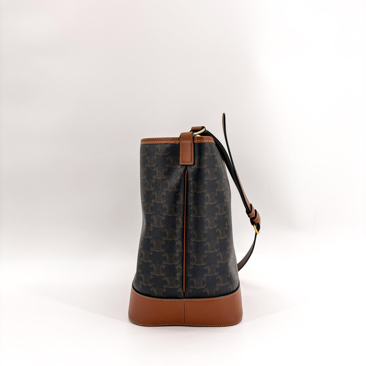 Celine Bucket Triomphe Coated Canvas Black Canvas Shoulder Bag Bag (Pre-Owned)