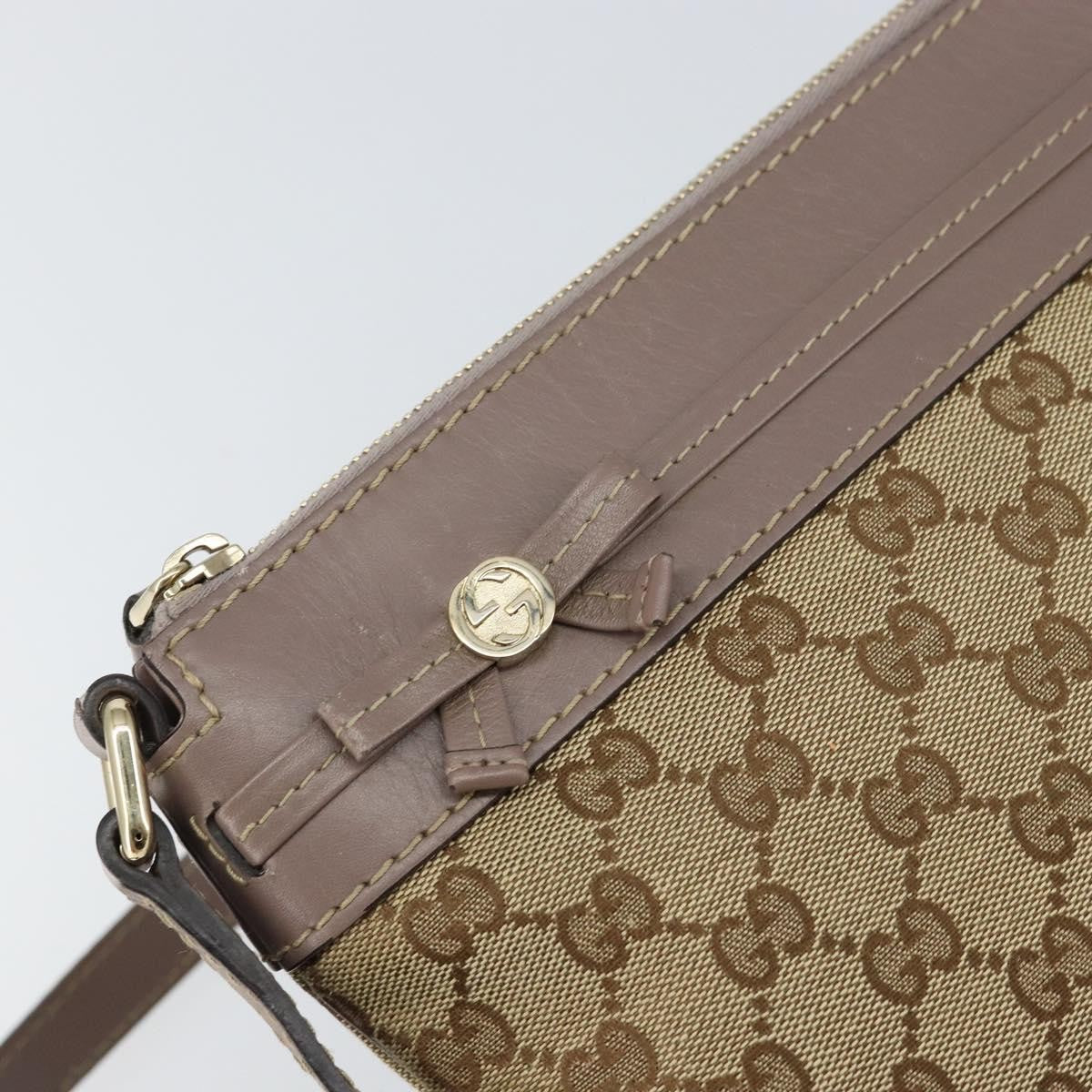 Gucci Mayfair Messenger Gg Canvas And Leather Beige Canvas Shoulder Bag Bag (Pre-Owned)