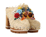 Dolce & Gabbana Chic Embellished Wooden Women's Slides