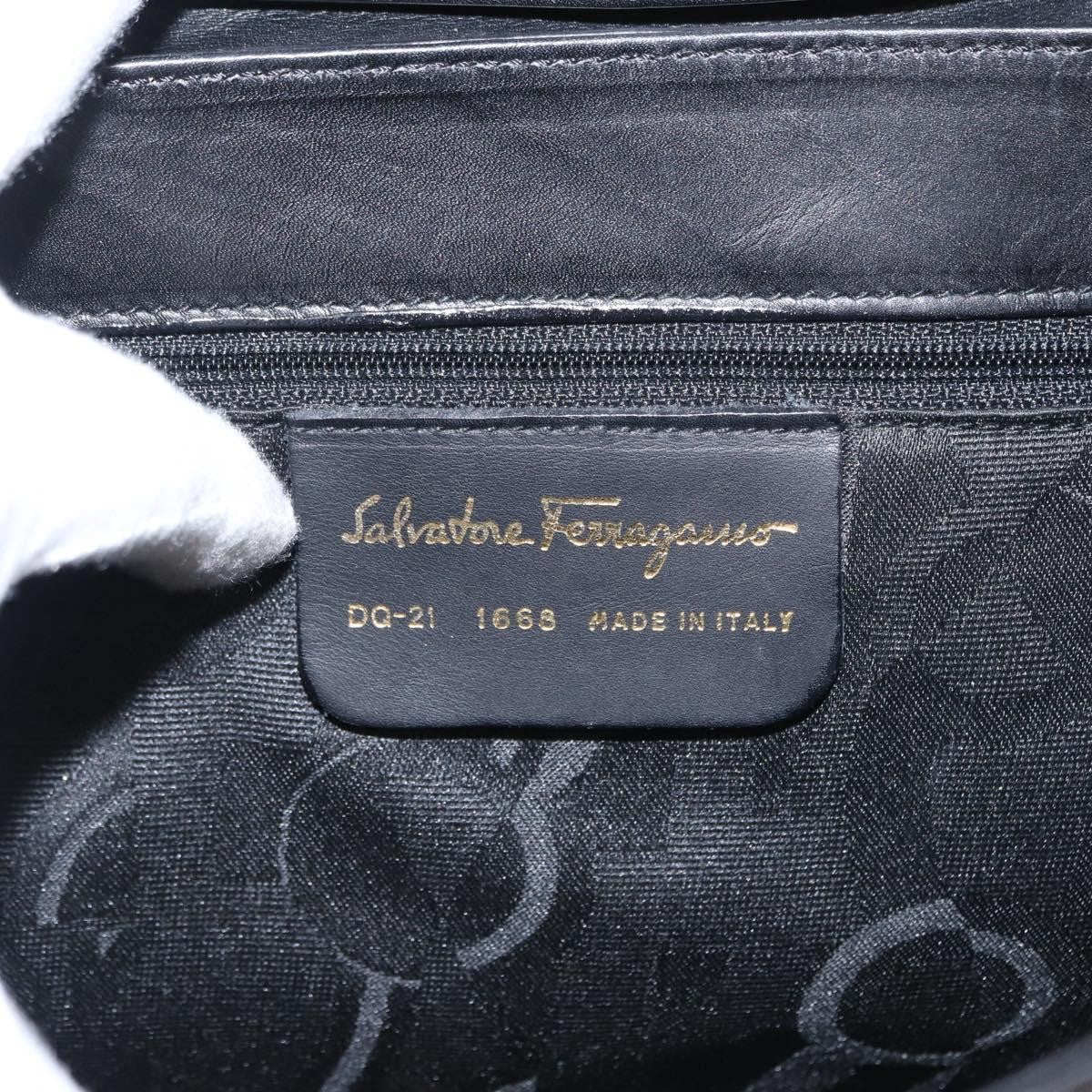 Salvatore Ferragamo Vintage Leather Black Leather Handbag (Pre-Owned)
