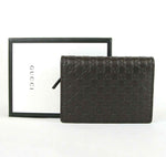 Gucci Men's Dark Brown Microguccissima Leather Bi-fold Card Case Wallet
