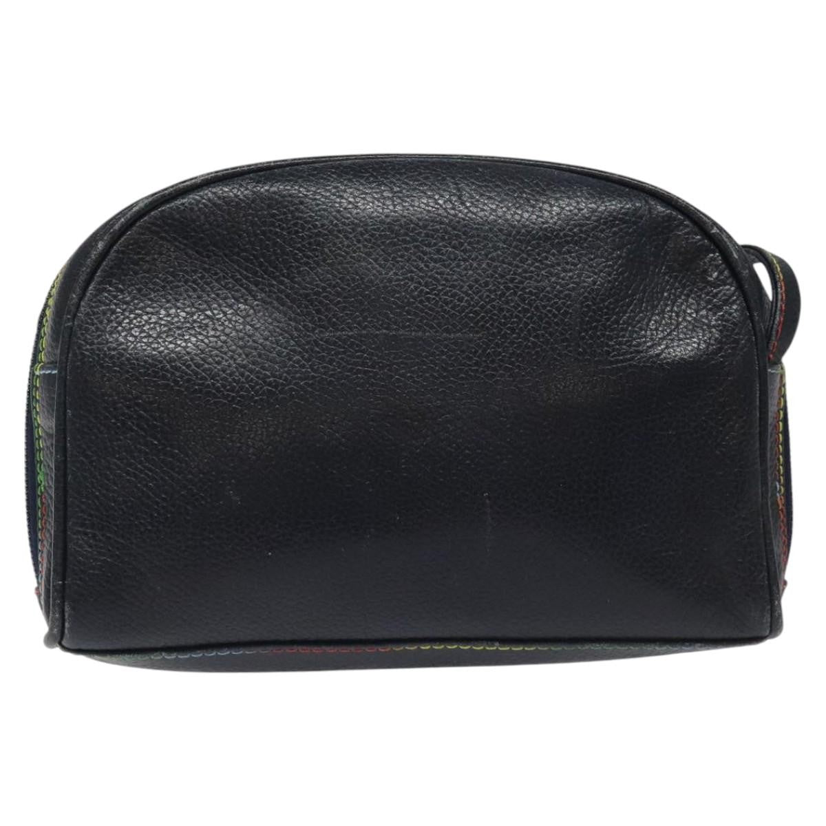 Fendi Vintage Zip Leather Navy Leather Shoulder Bag Bag (Pre-Owned)