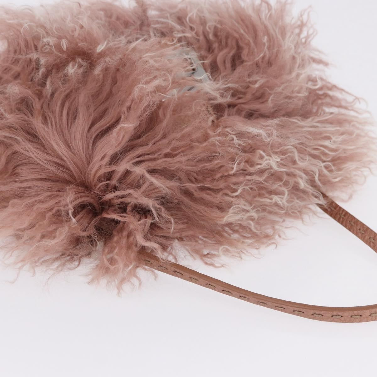 Fendi Selleria Selleria Pink Wool Handbag (Pre-Owned)