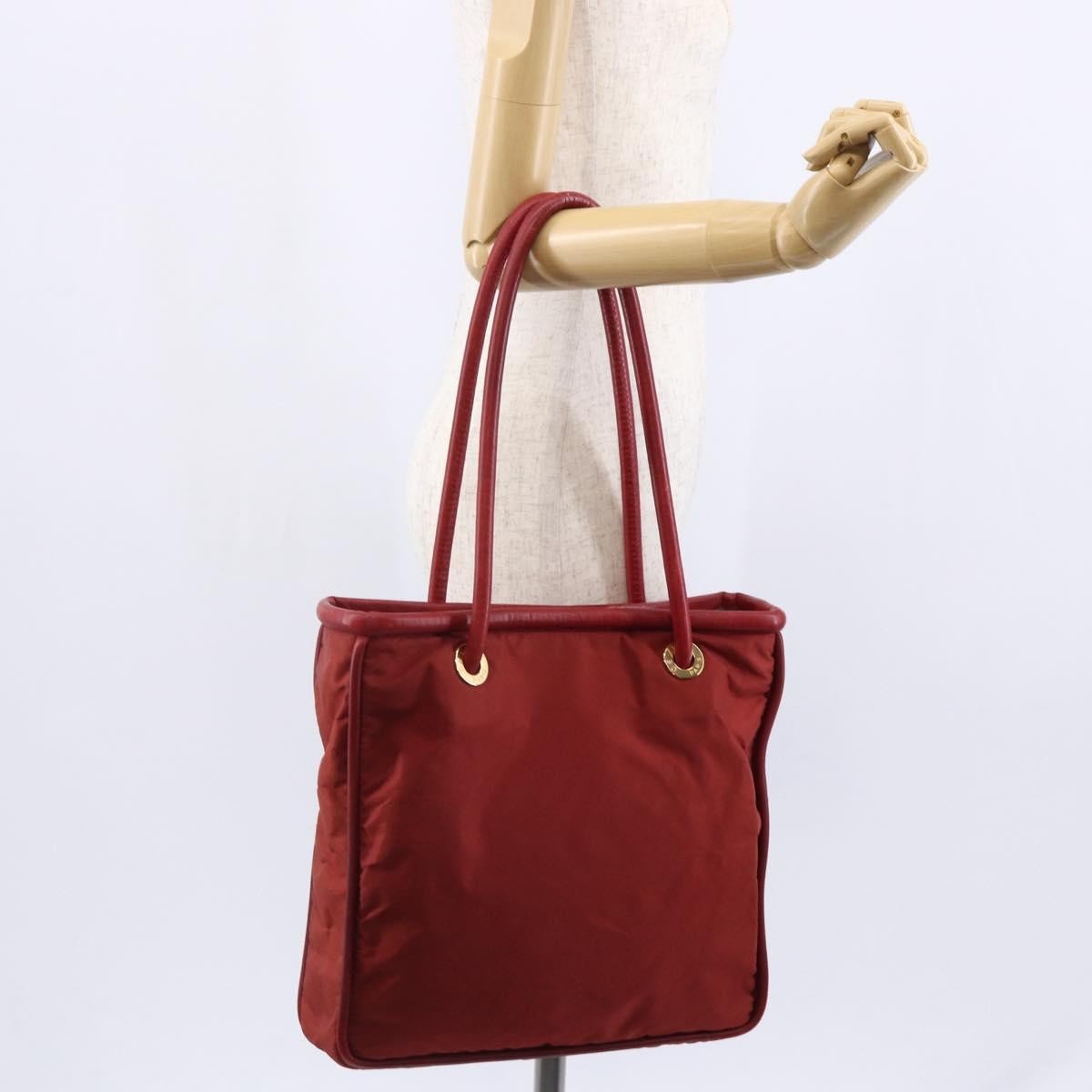 Celine Tote Nylon Red Nylon Tote Bag Bag (Pre-Owned)