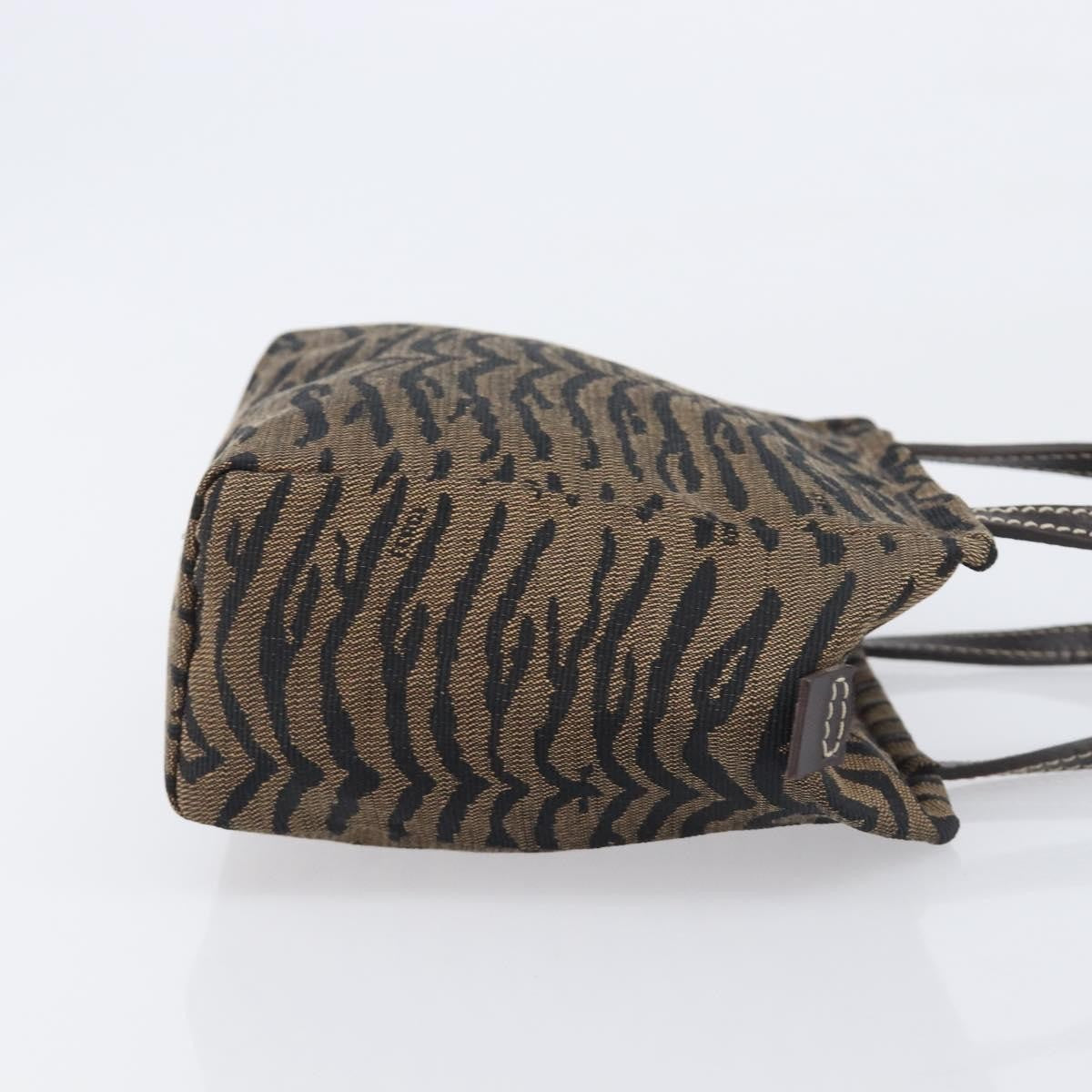 Fendi Handbag Canvas Brown Canvas Handbag (Pre-Owned)