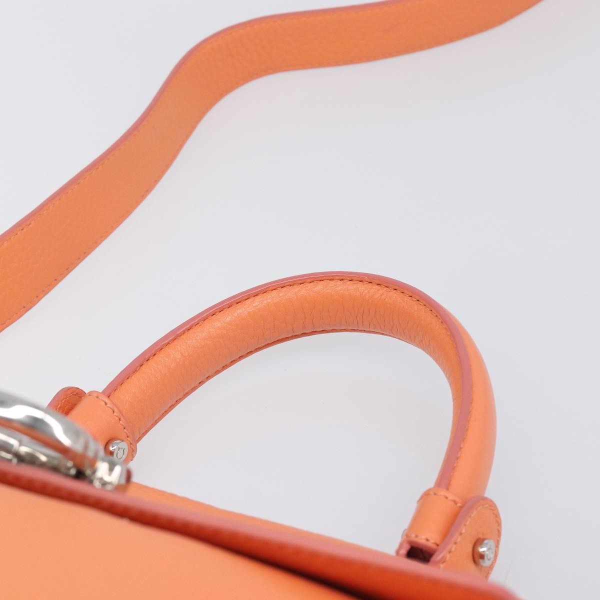 Salvatore Ferragamo Sofia Satchel Leather Orange Leather Handbag (Pre-Owned)