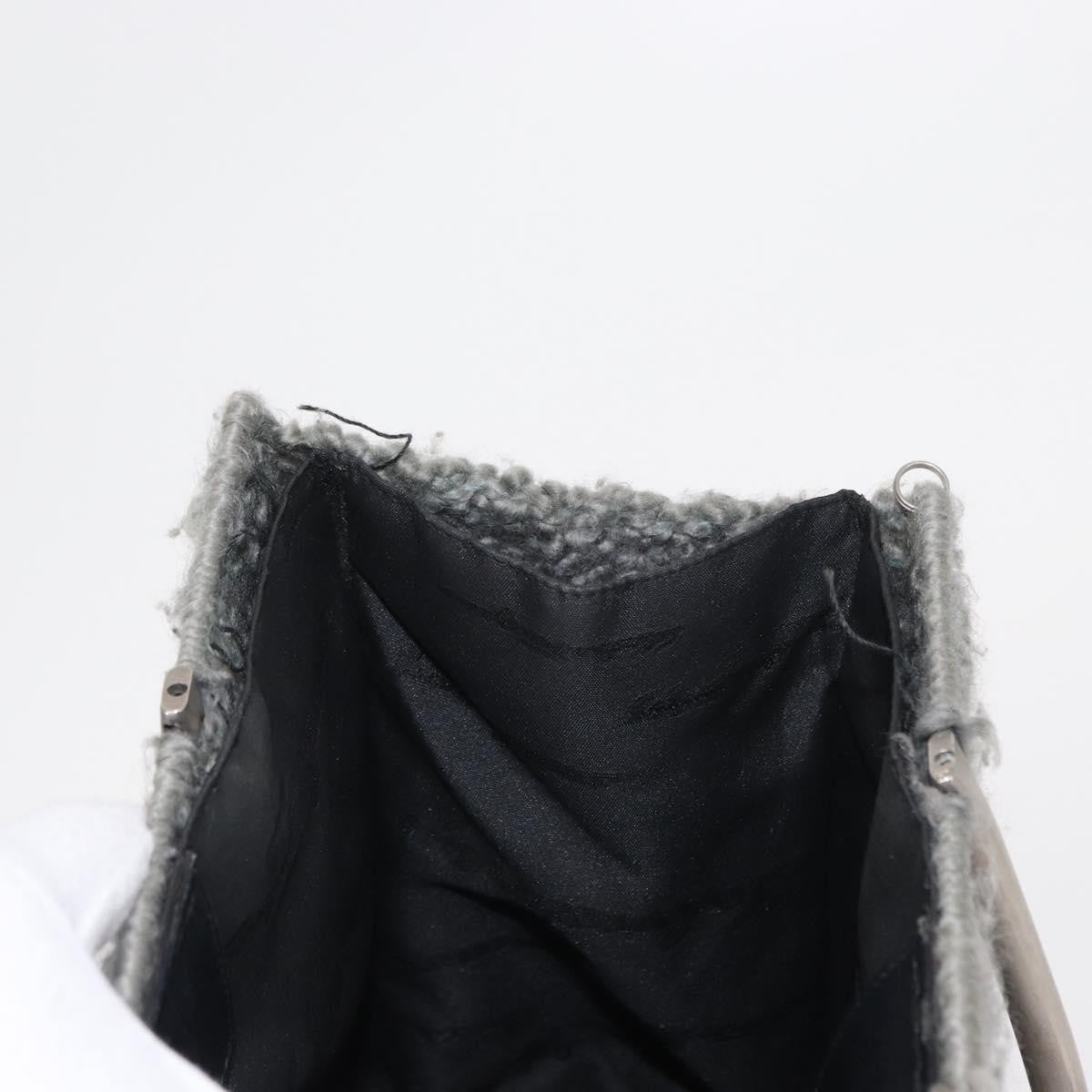 Salvatore Ferragamo Gancini Wool Gray Wool Handbag (Pre-Owned)