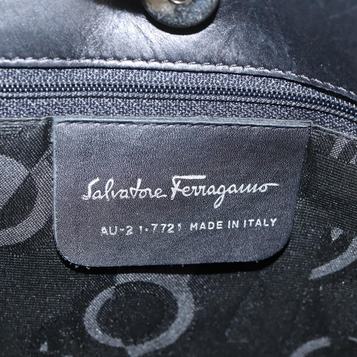 Salvatore Ferragamo Vala Nylon Black Canvas Shoulder Bag Bag (Pre-Owned)