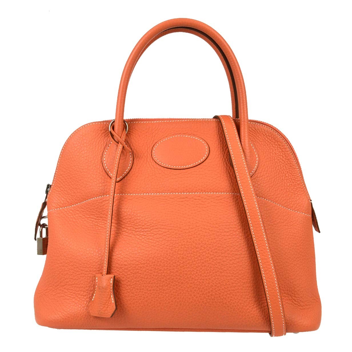 Hermes Bolide Clemence Orange Leather Handbag (Pre-Owned)