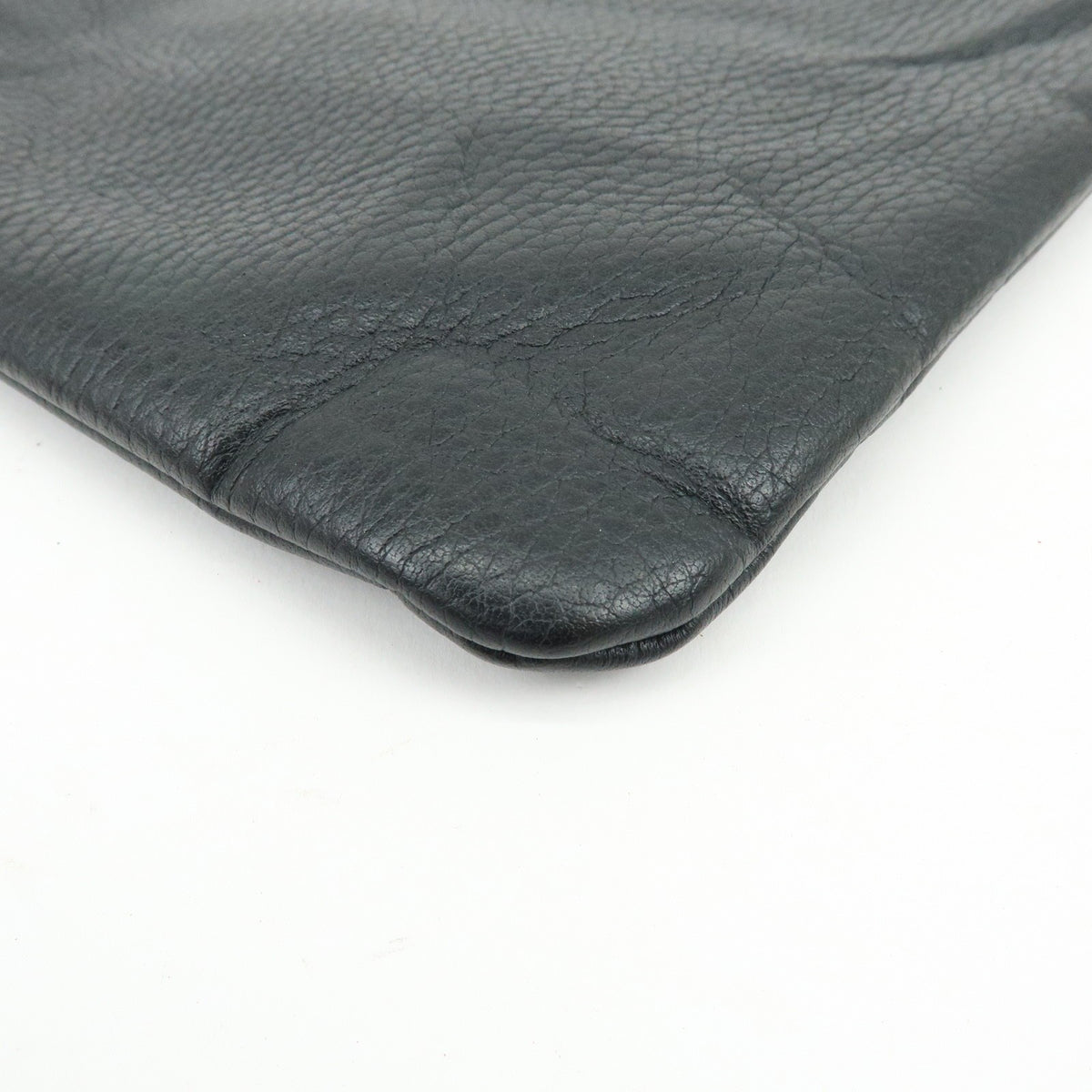 Gucci Bamboo Zip Pouch (Outlet) Leather Black Leather Clutche & Pouche Bag (Pre-Owned)