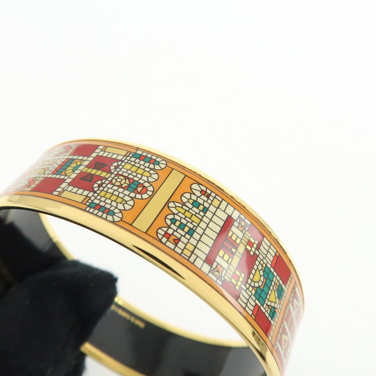 Hermes Caleche Bangle Enamel Gold Gold_Plated Bracelet Jewelry (Pre-Owned)
