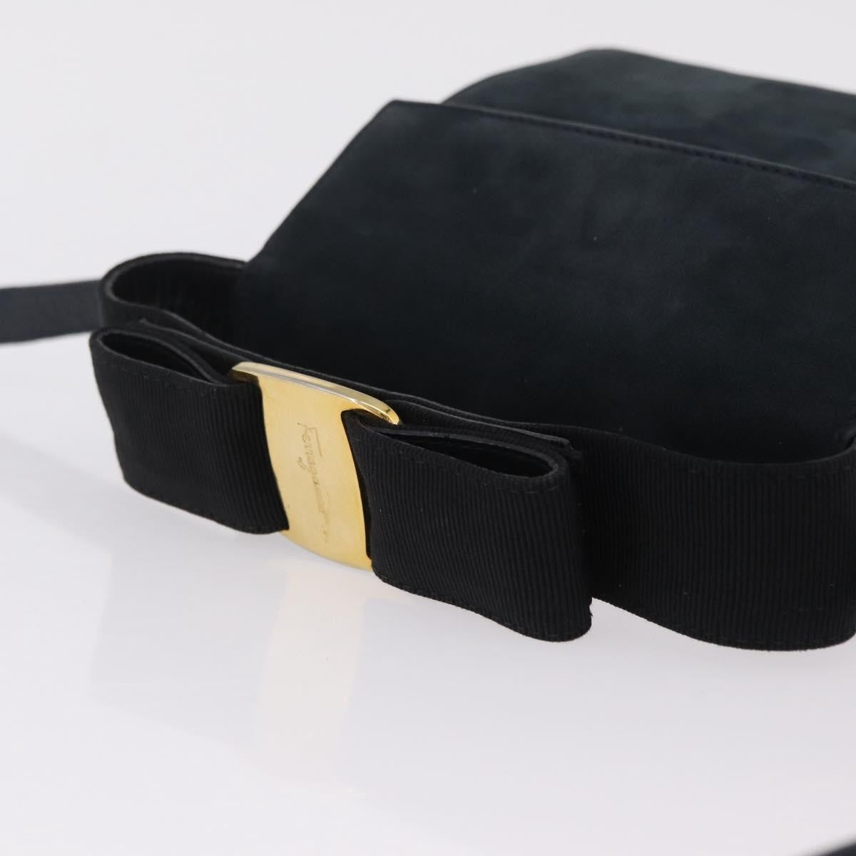 Salvatore Ferragamo Vala Suede Navy Suede Shoulder Bag Bag (Pre-Owned)