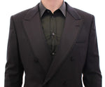 Dolce & Gabbana Elegant Black Striped Wool-Silk Blend Men's Suit