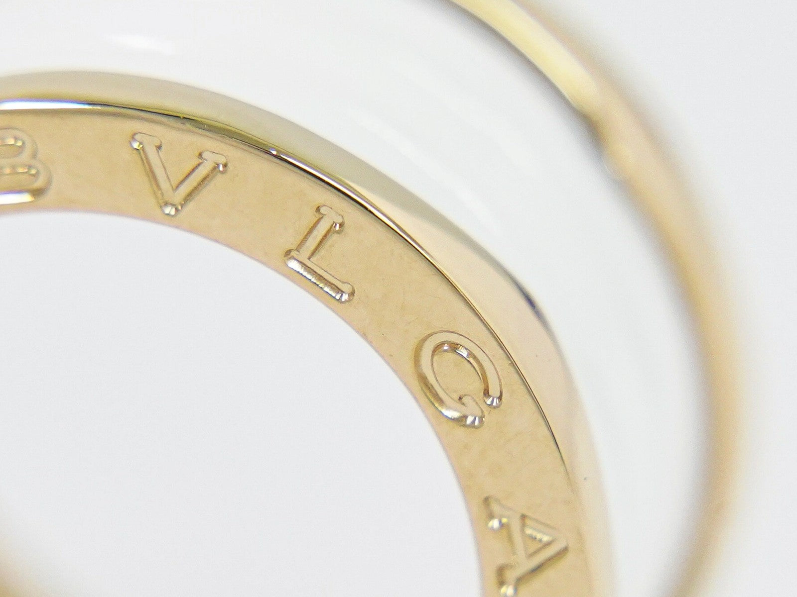 Bvlgari B.Zero1 Three Band 18K Yellow Gold And Ceramic Gold Yellow_Gold Ring Jewelry (Pre-Owned)