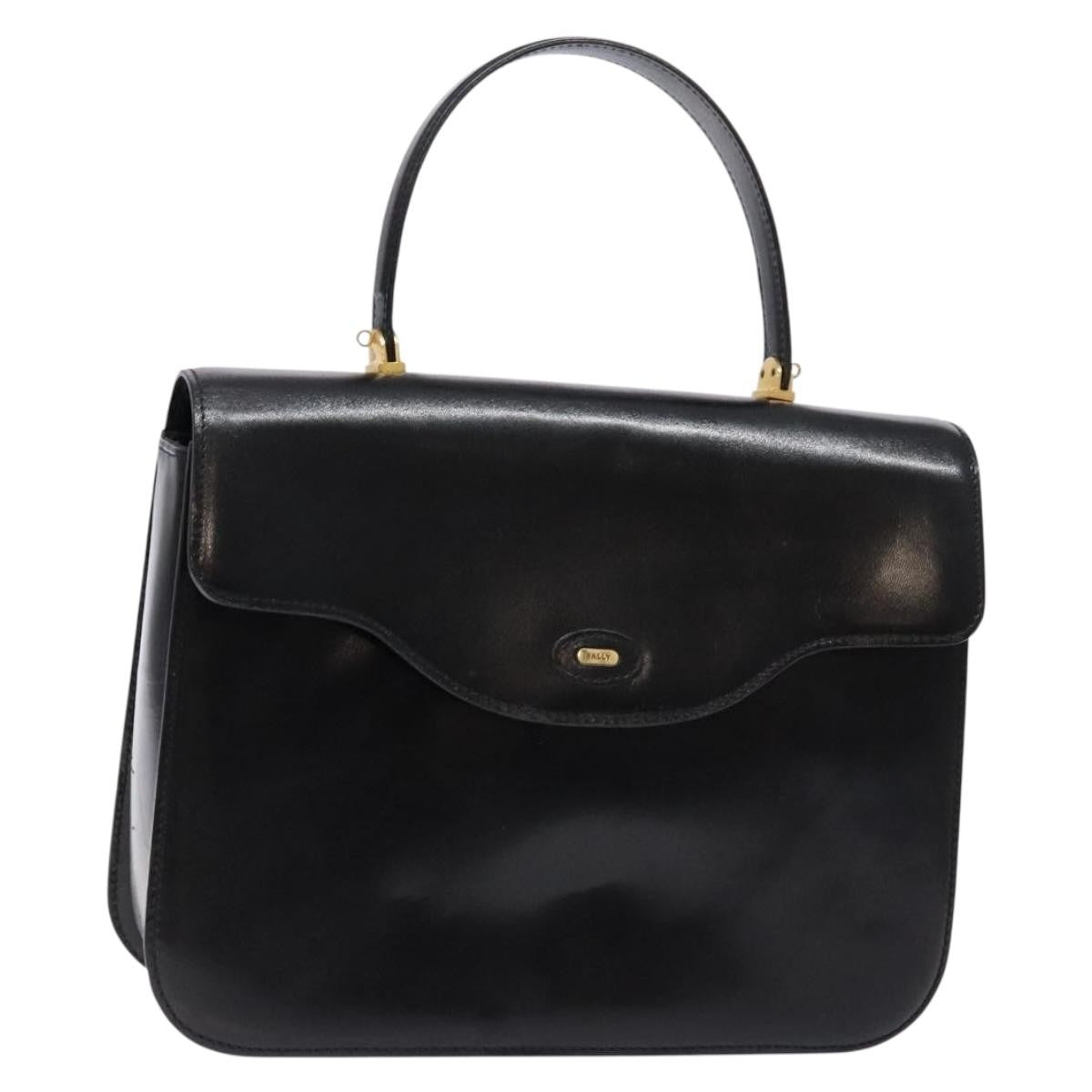 Bally Handbag Leather Black Leather Handbag (Pre-Owned)