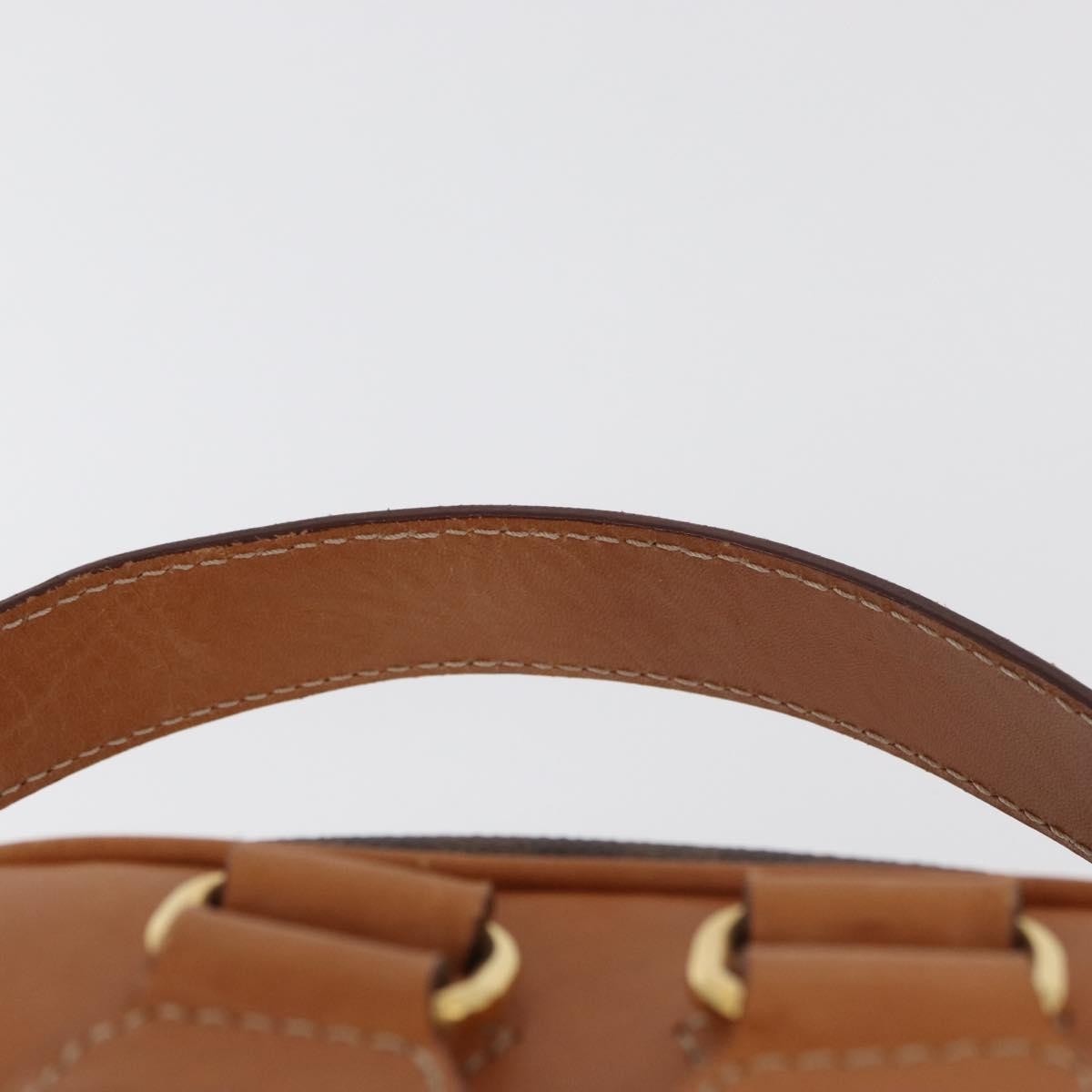 Celine Backpack Leather Brown Canvas Backpack Bag (Pre-Owned)