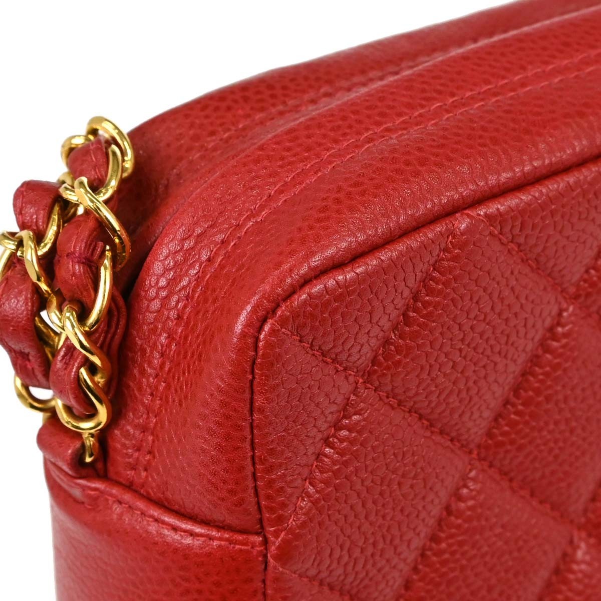 Chanel Misia Camera Quilted Lambskin Red Leather Handbag (Pre-Owned)