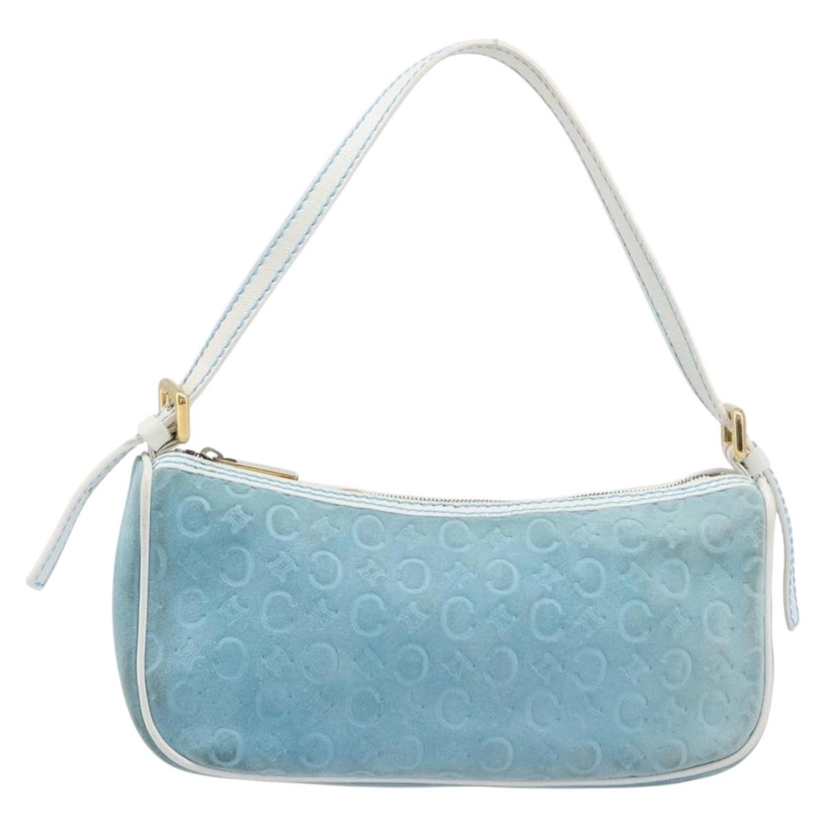 Celine C Macadam Suede Turquoise Suede Handbag (Pre-Owned)
