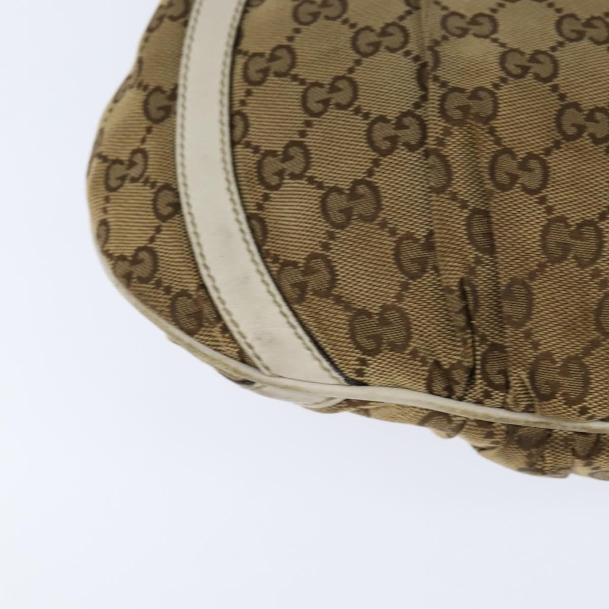 Gucci D Ring Messenger Gg Canvas And Leather Beige Canvas Shoulder Bag Bag (Pre-Owned)