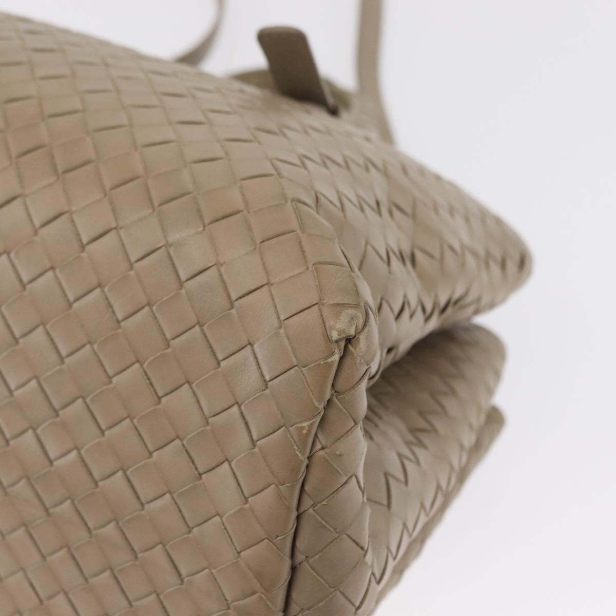 Bottega Veneta Roma Intrecciato Nappa Gray Leather Handbag (Pre-Owned)