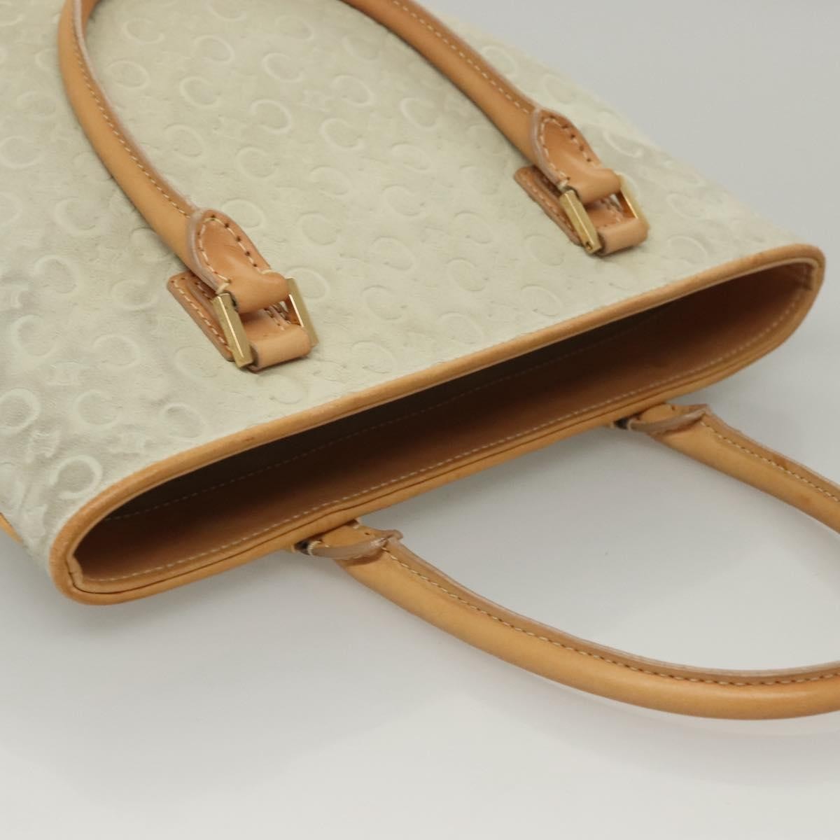 Celine Vintage Macadam C Macadam Suede White Suede Tote Bag Bag (Pre-Owned)