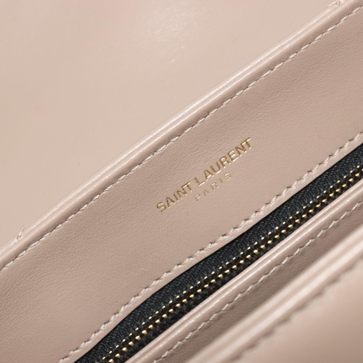 Saint Laurent Loulou Puffer Quilted Leather Beige Leather Shoulder Bag Bag (Pre-Owned)