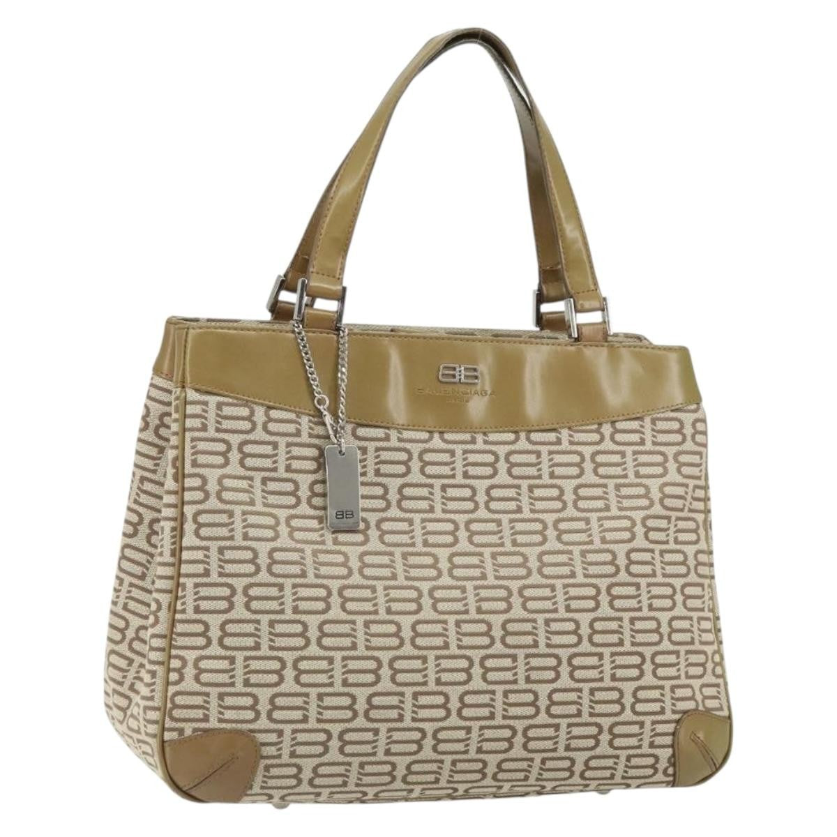 Balenciaga Vintage Canvas Beige Canvas Handbag (Pre-Owned)