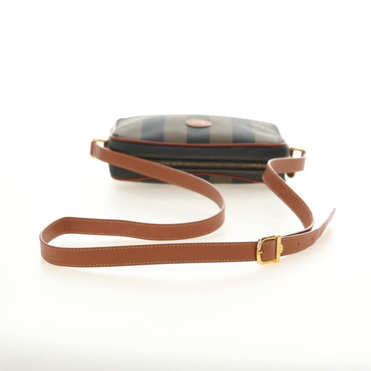 Fendi Vintage Pequin Coated Canvas Brown Canvas Tote Bag Bag (Pre-Owned)