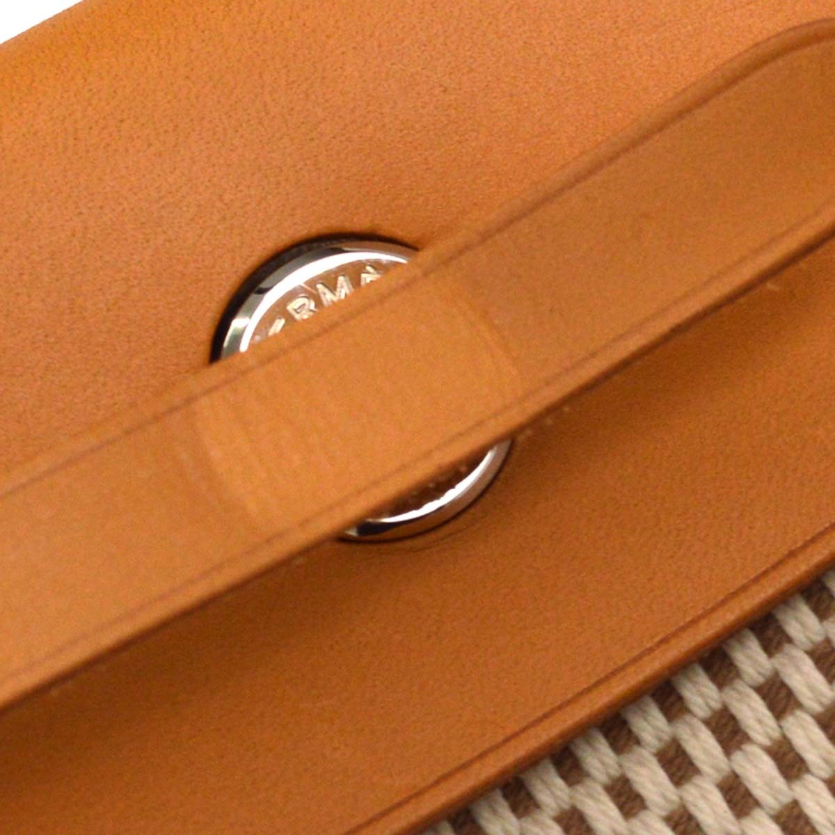 Hermes Herbag Toile And Leather Beige Canvas Handbag (Pre-Owned)