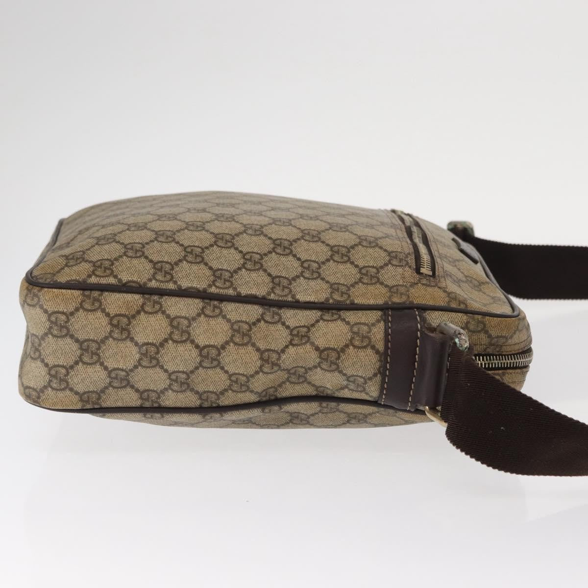 Gucci Front Zip Messenger Gg Coated Canvas Beige Canvas Shoulder Bag Bag (Pre-Owned)