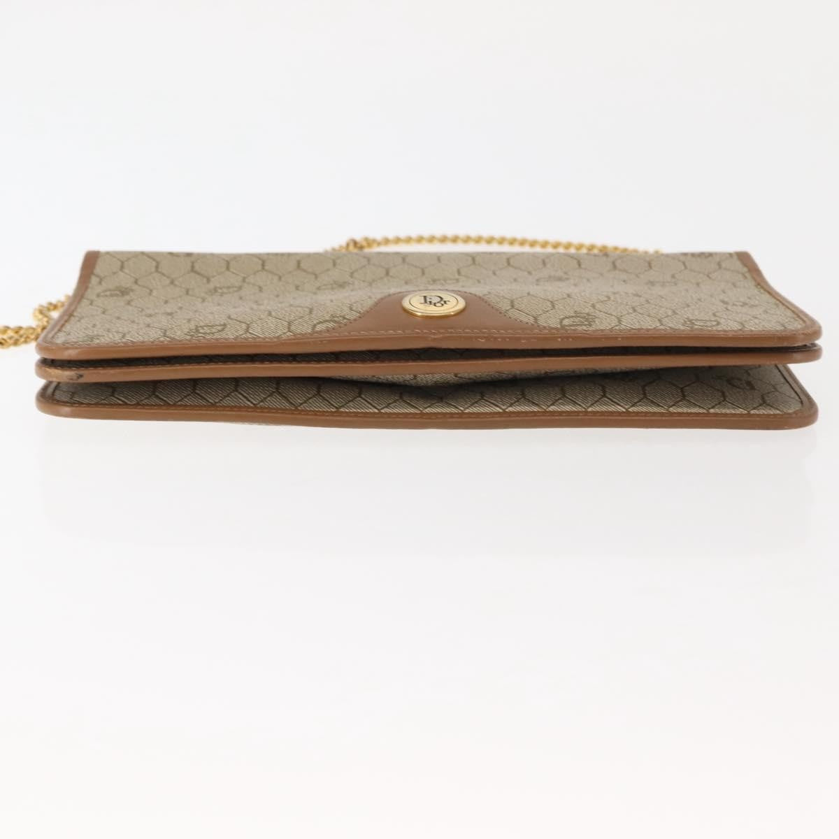 Christian Dior Vintage Honeycomb Zip Coated Canvas Beige Canvas Shoulder Bag Bag (Pre-Owned)