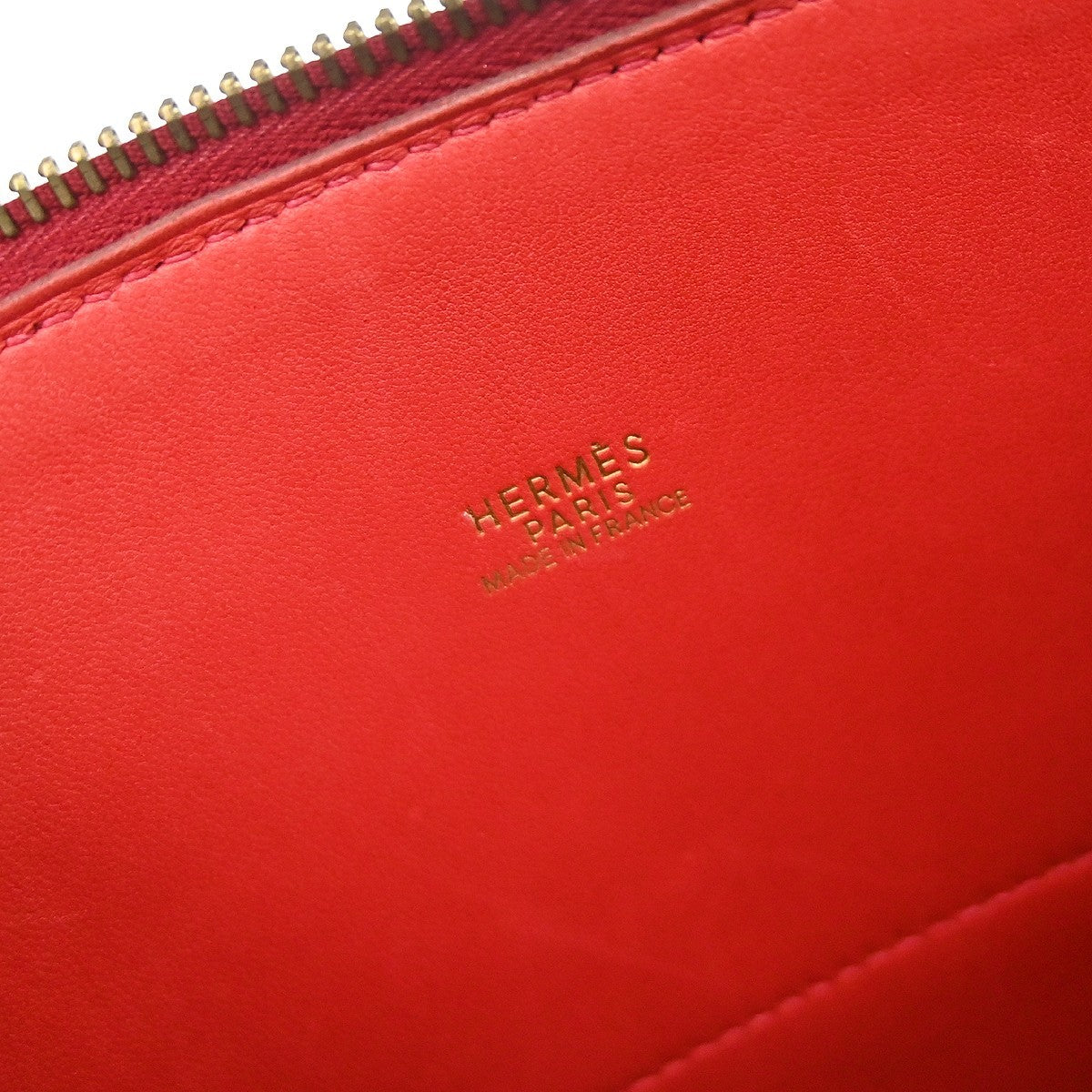 Hermes Bolide Courchevel Red Leather Handbag (Pre-Owned)