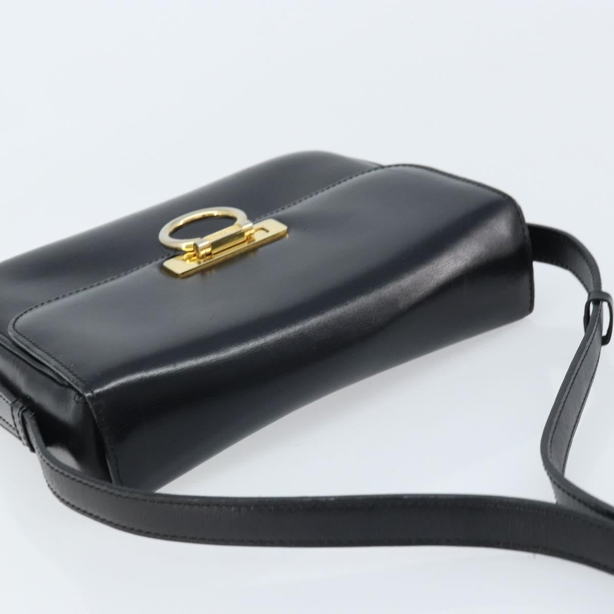 Celine Shoulder Leather Black Leather Shoulder Bag Bag (Pre-Owned)