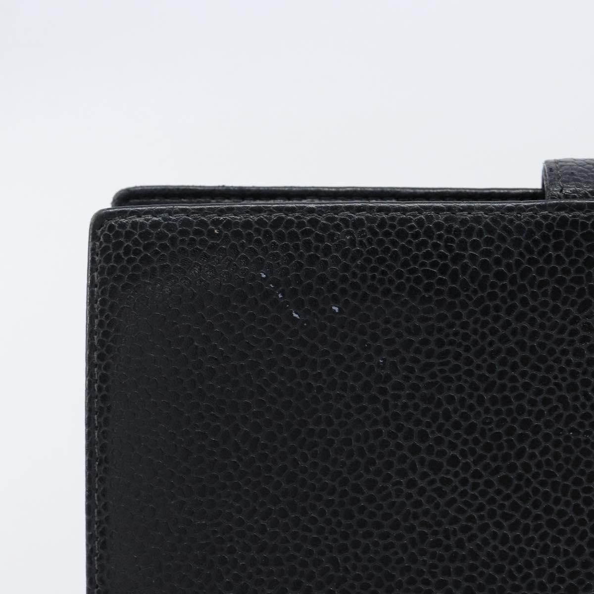 Chanel Vintage Cc Bifold Leather Black Leather Wallets Accessory (Pre-Owned)