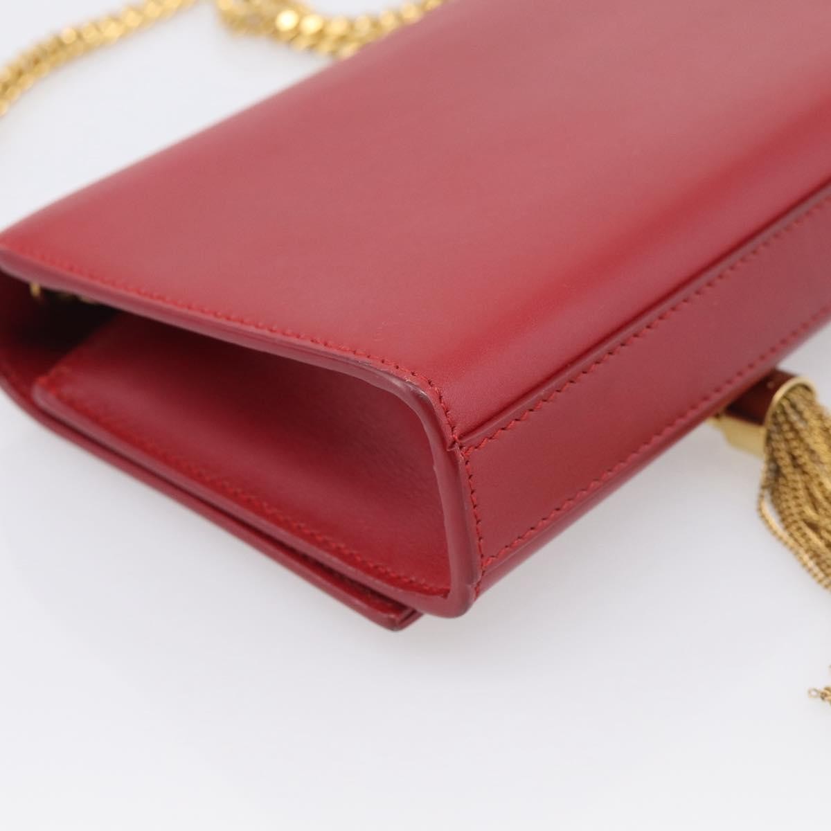 Saint Laurent Classic Monogram Leather Red Leather Crossbody Bag Bag (Pre-Owned)