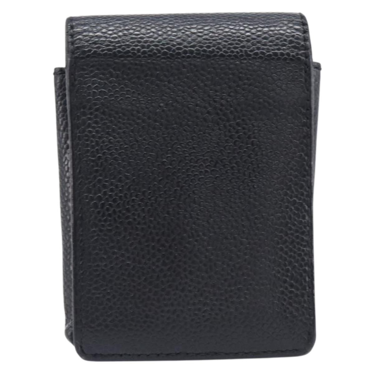 Chanel Cigarette Case Caviar Black Leather Clutche & Pouche Bag (Pre-Owned)